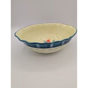 Pfaltzgraff Verona Oval Serving Bowl 12" Scalloped‎ Floral Grandmillennial Farm